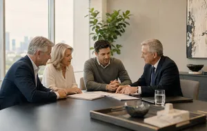 Advisors meeting around a table representing South Dakota directed trust governance